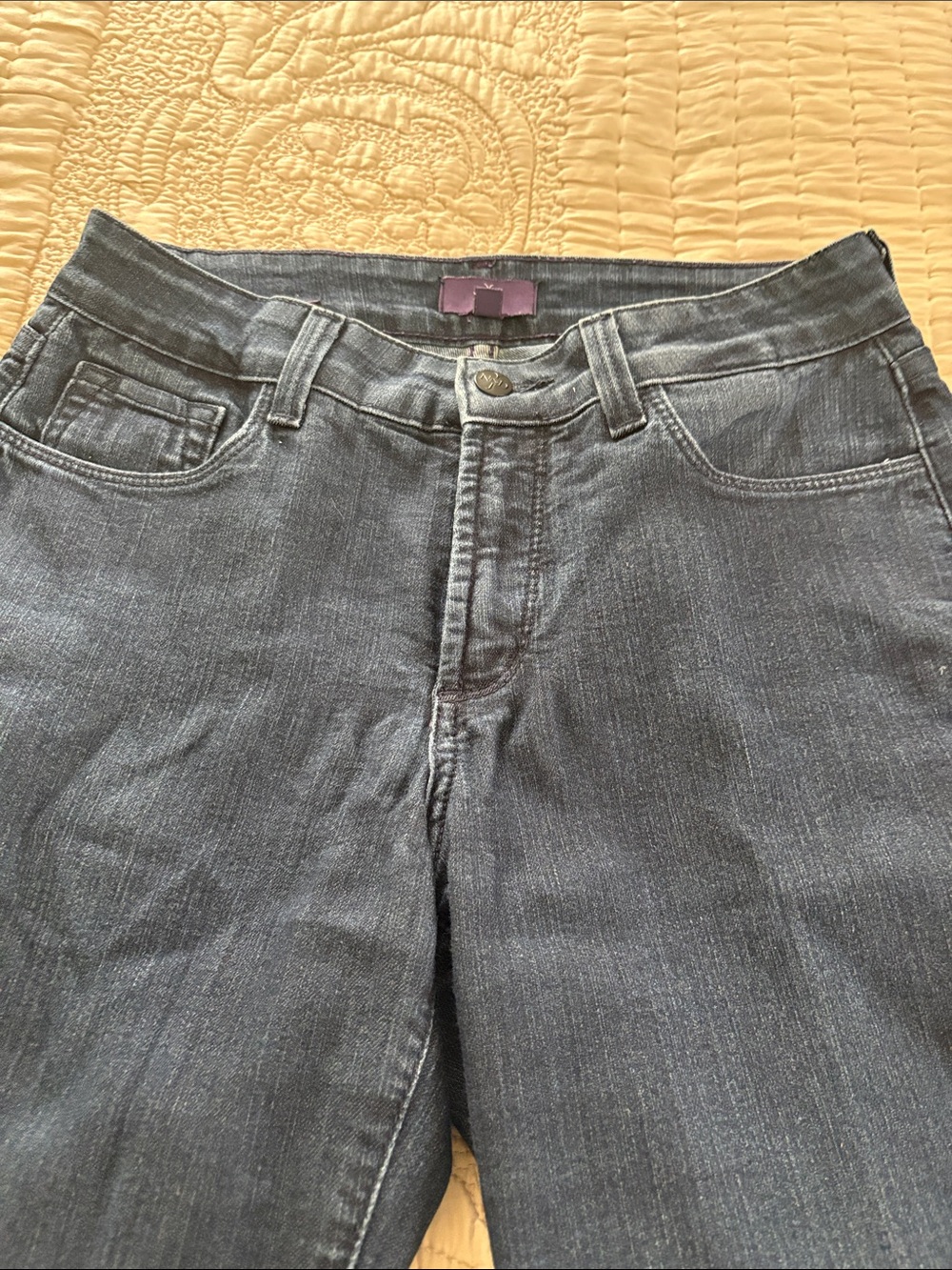 NYDJ Women's Straight Leg Jeans in Dark Gray Wash